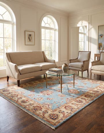 5' 1 x 6' 9 Hand Knotted Ziegler Rug