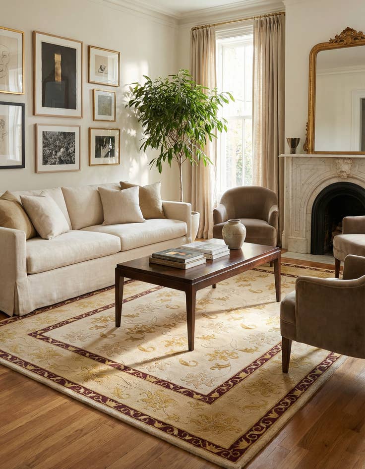 Detail image of 5' 9 x 8'  Hand Knotted Darya Wool Rug