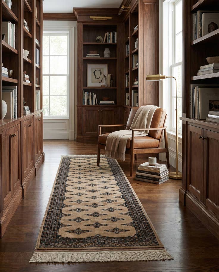 Detail image of 2' 1 x 6' 1 Hand Knotted Bokhara Oriental Wool Runner Rug