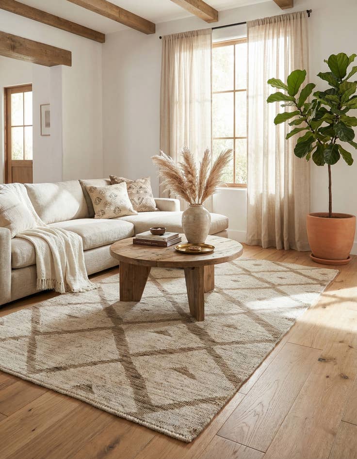 Detail image of 4' 3 x 7' 8  Hand Knotted Moroccan Wool Rug