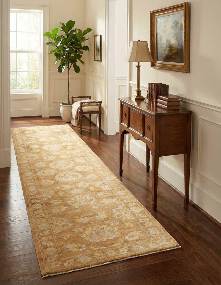 Detail image of 2' 7 x 9' 8  Hand Knotted Peshawar Ziegler Runner Rug