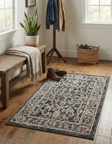 Charcoal Gray Eco Traditional Rug
