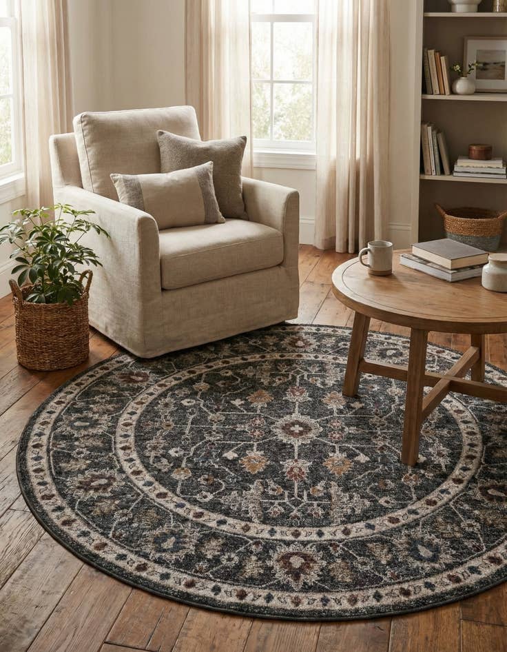 Detail image of 7' x 7' Eco Traditional Round Rug