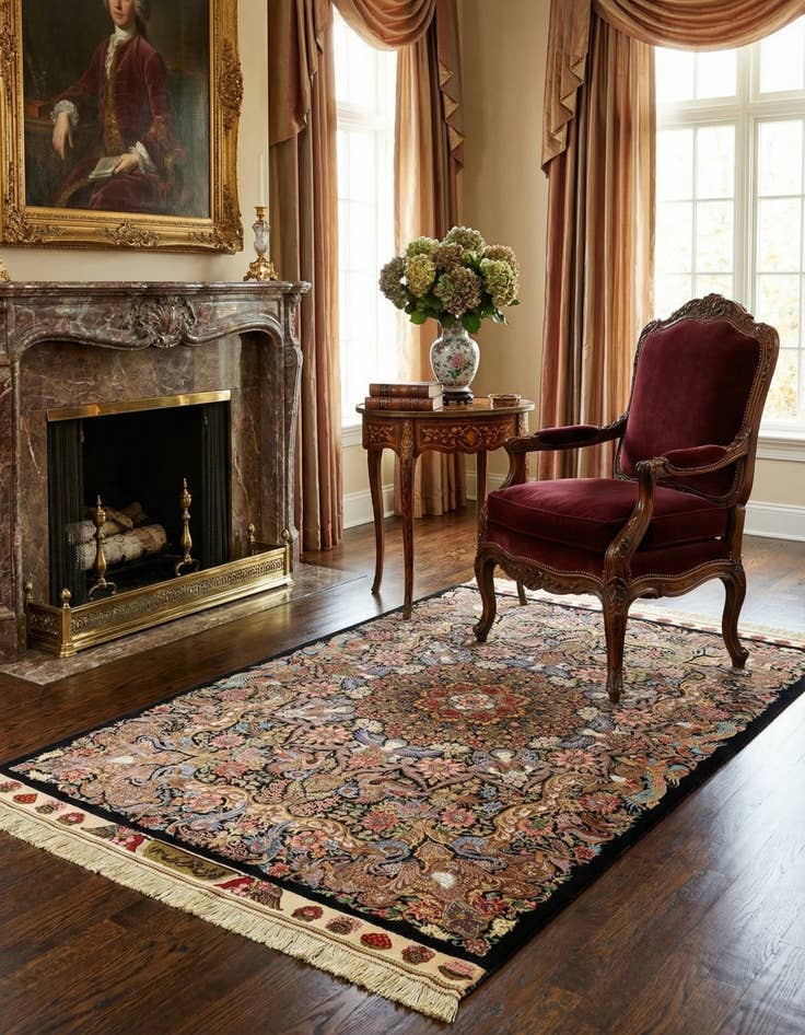 Detail image of 3' 3 x 5' 4 Ghom Silk Rug