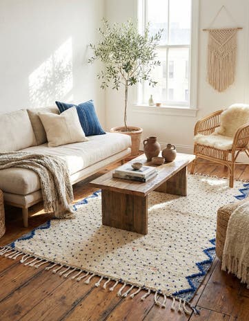 5' 4 x 8' 7 Hand Knotted Moroccan Wool Rug