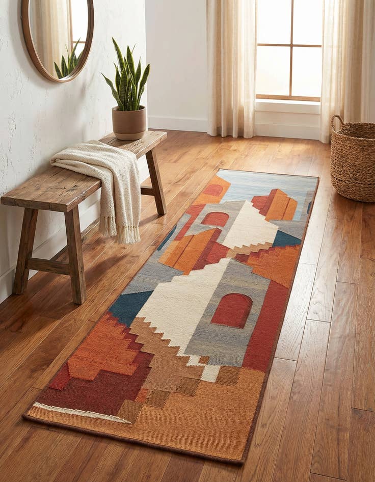 Detail image of  2' x 8'  Washable Modern Indoor / Outdoor Runner Rug
