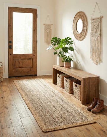 2' x 8' Handmade Braided Jute Runner Rug