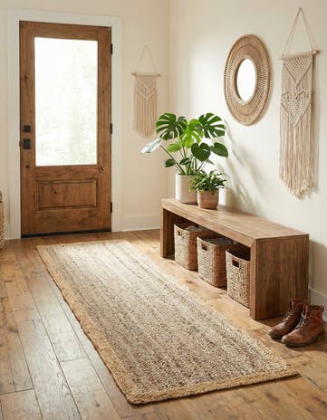 2' x 8' Handmade Braided Jute Runner Rug