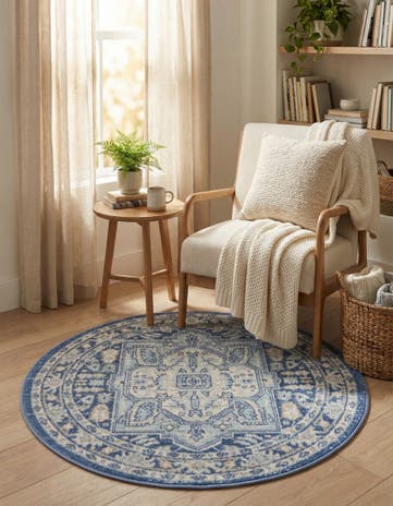 French Blue Whitney Round Rug