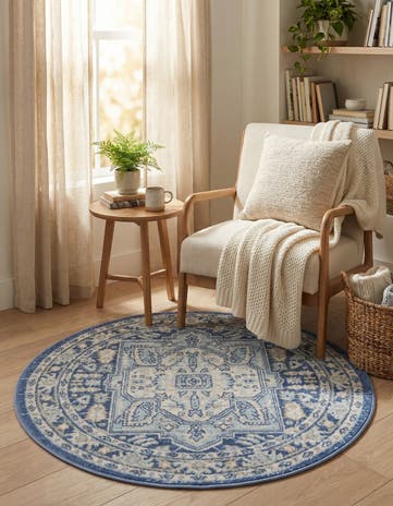 French Blue Whitney Round Rug