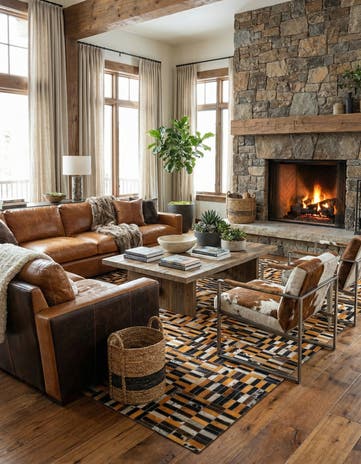 4' 11 x 7' 11 Cowhide - Patchwork Rug