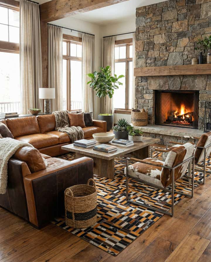 4' 11 x 7' 11 Cowhide - Patchwork Rug