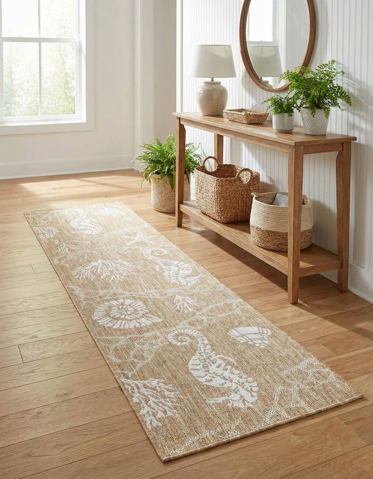 Detail image of 2' x 8'  Washable Coastal Indoor / Outdoor Runner Rug