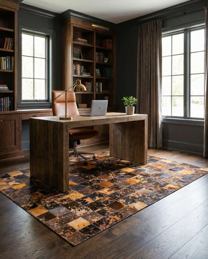 4' 10 x 7' 9 Cowhide Rug