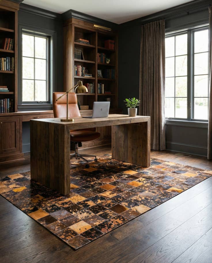 Detail image of 4' 10 x 7' 9 Cowhide Rug