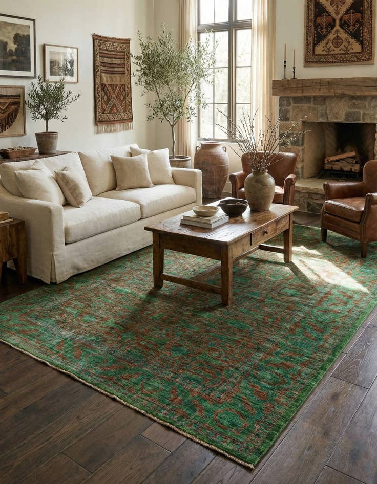 Detail image of 6' 8 x 9' 8  Hand Knotted Mamluk Ziegler Oriental Rug