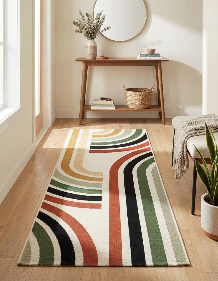 Detail image of 2' x 6'  Washable Modern Indoor / Outdoor Runner Rug