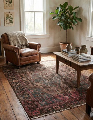 4' x 5' 9 Hand Knotted Ultra Vintage Persian Wool Rug