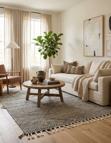 5' 6 x 8' 6 Hand Knotted Moroccan Wool Rug