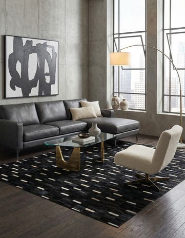 5' x 8' Cowhide Leather Rug