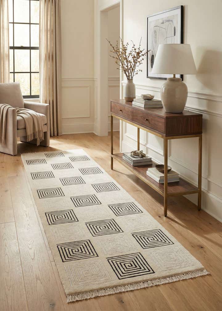 2' 8 x 9' 9 Hand Knotted Darya Wool Runner Rug