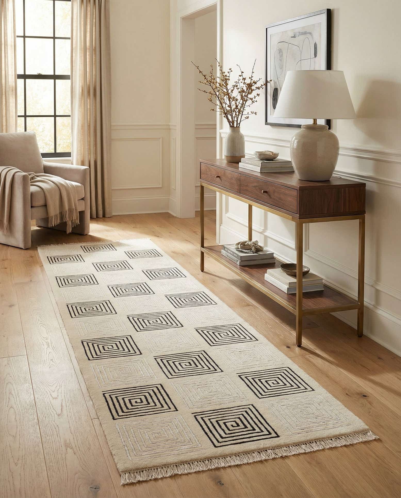2' 8 x 9' 9 Hand Knotted Darya Wool Runner Rug