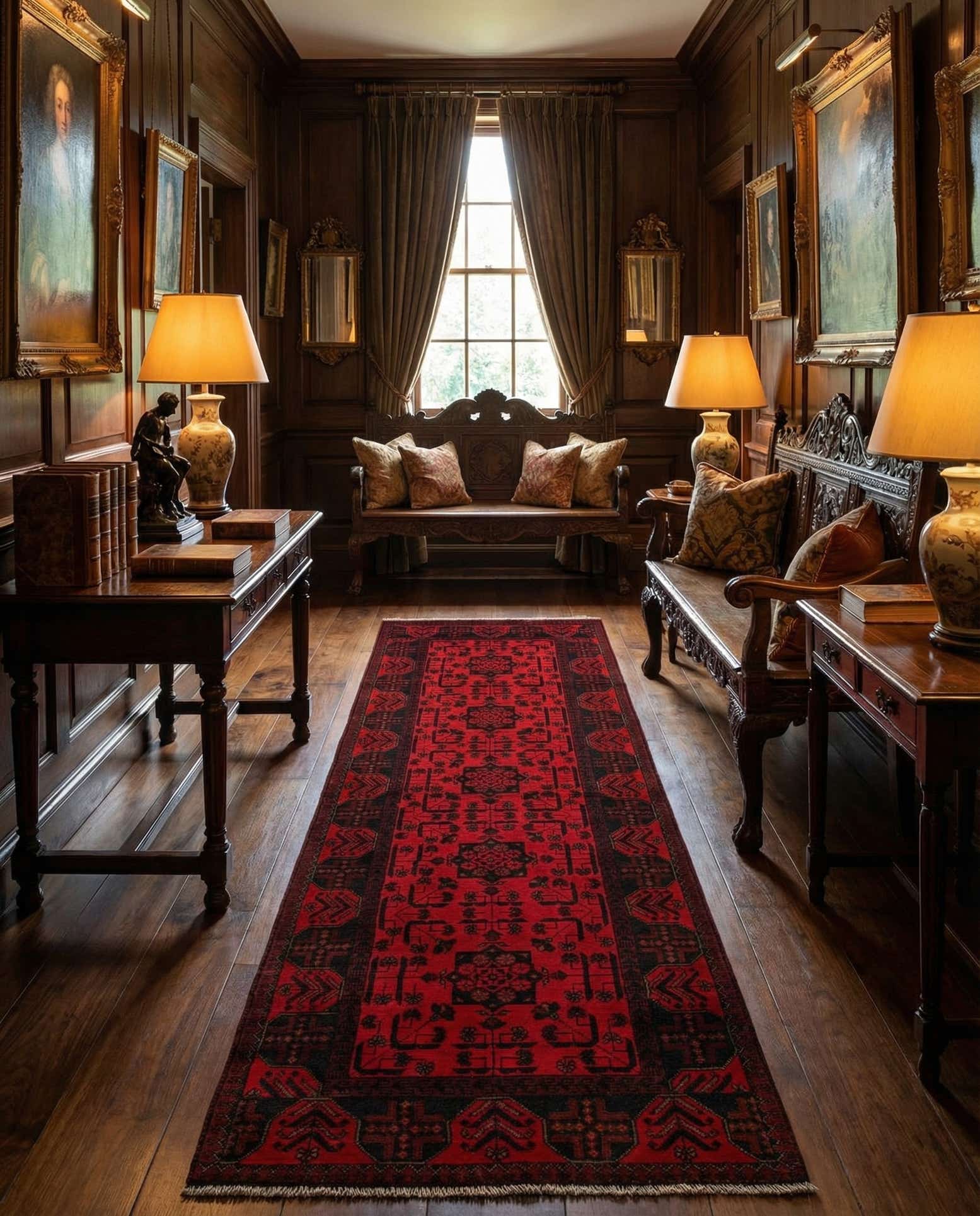 2' 9 x 9' 6 Hand Knotted Khal Mohammadi Wool Runner Rug