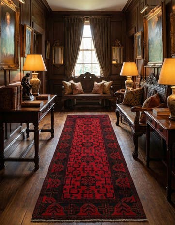 2' 9 x 9' 6 Hand Knotted Khal Mohammadi Wool Runner Rug