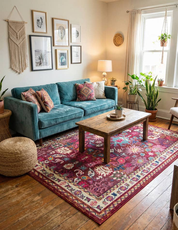 Detail image of  7' x 10'  Washable Fleur Rug