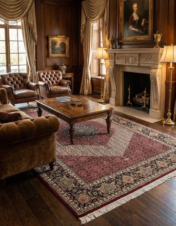 7' 1 x 10' 2 Hand Knotted Isfahan Oriental Wool Rug
