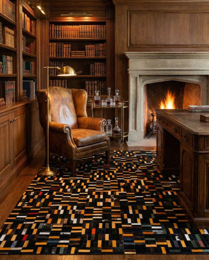5' 1 x 8' 2 Cowhide - Patchwork Rug