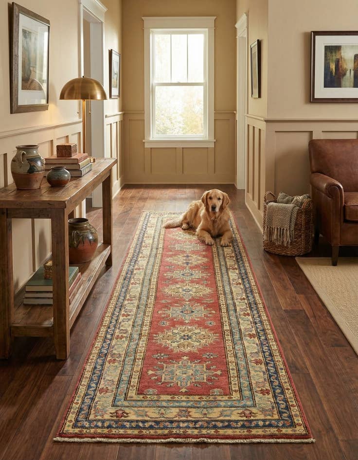 Detail image of 2' 7 x 10' 2  Hand Knotted Kazak Oriental Runner Rug