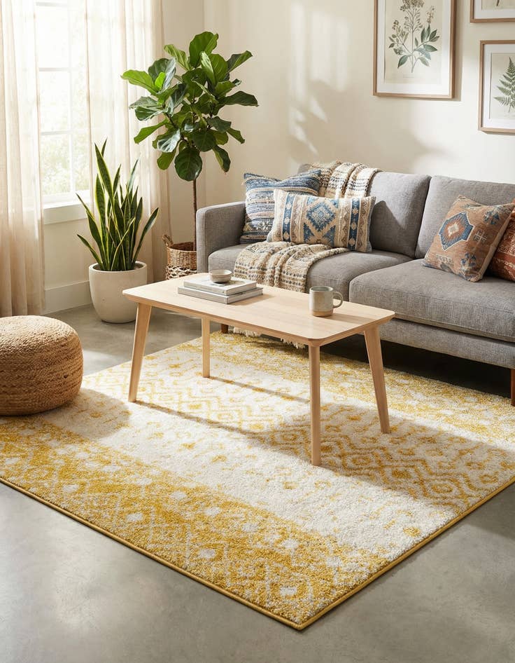 Detail image of  4' x 4' Moroccan Trellis Square Rug