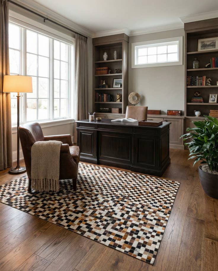 Detail image of 5' 6 x 7' 8 Cowhide Stocks Rug