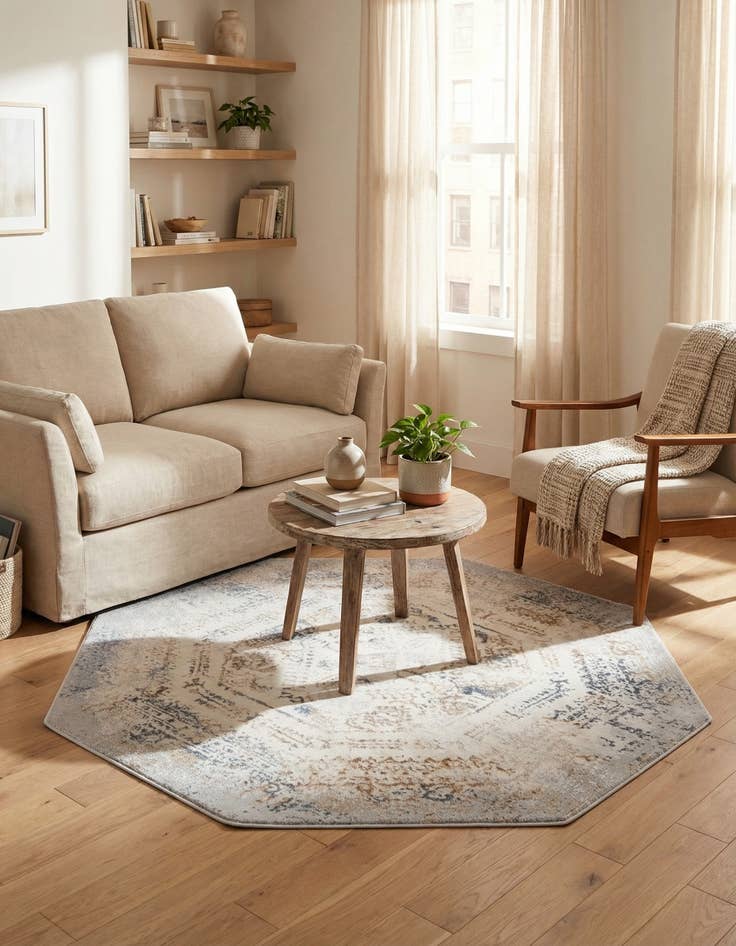 Detail image of 5' 3 x 5' 3 Highbury Octagon Rug