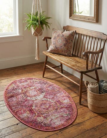 Pink Santiago Oval Rug