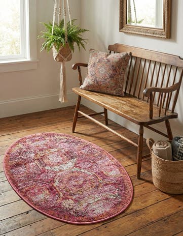 Pink Santiago Oval Rug