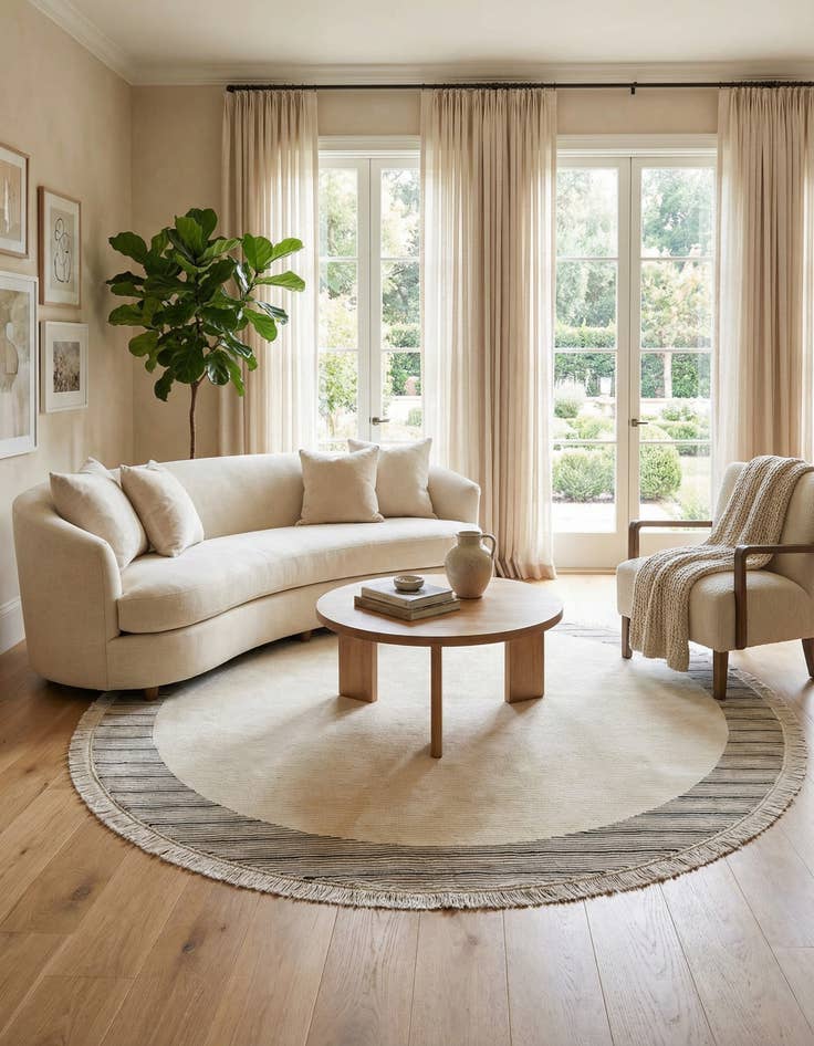 Detail image of 6' 6 x 6' 6  Hand Knotted Darya Wool Round Rug