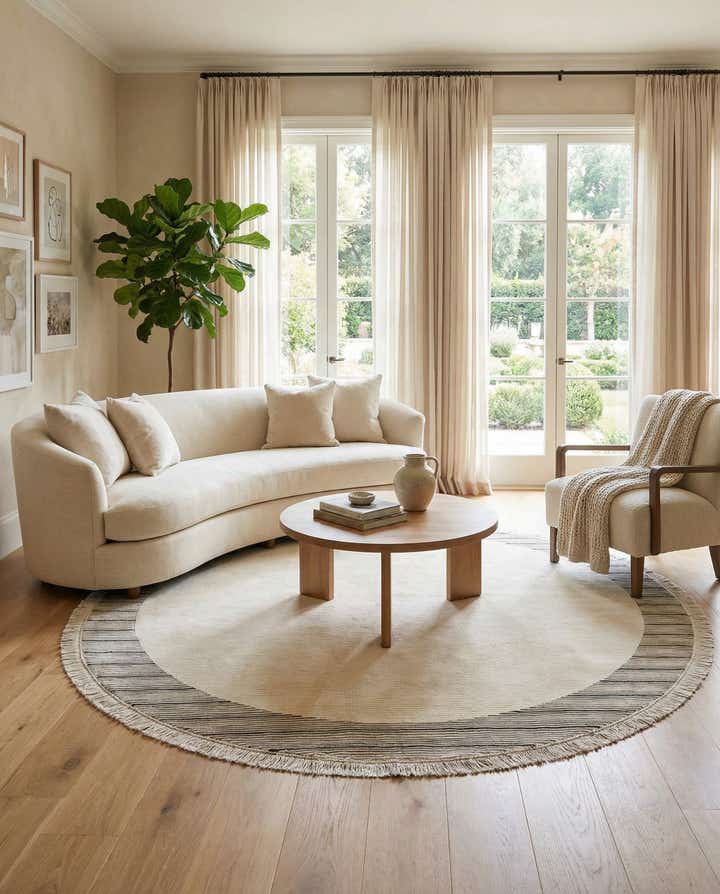 6' 6 x 6' 6 Hand Knotted Darya Wool Round Rug