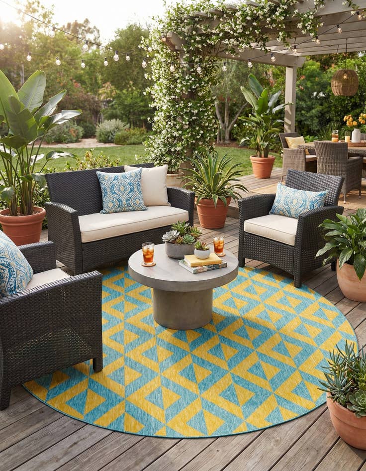 Detail image of 10' 8 x 10' 8 Easy-Clean Jill Zarin Napa Indoor / Outdoor Round Rug