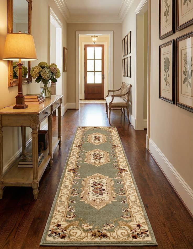 Detail image of 2' x 8' Classic Aubusson Runner Rug