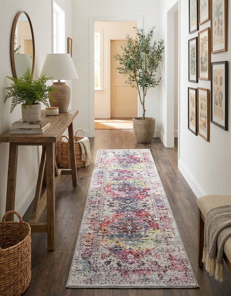 Detail image of 2' x 8'  Washable Yara Runner Rug