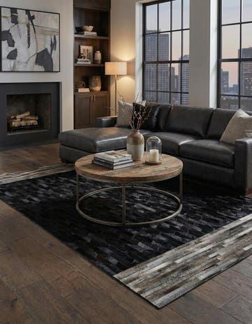 5' x 8' Cowhide Leather Rug