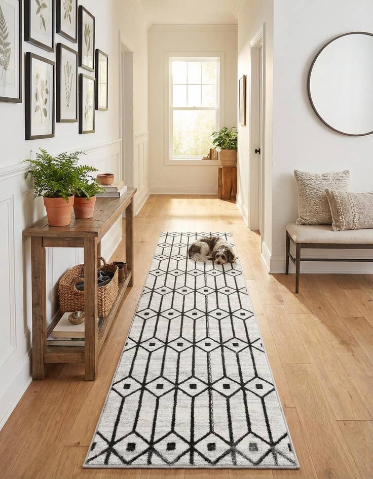 Detail image of  2' x 8' Lattice Trellis Runner Rug
