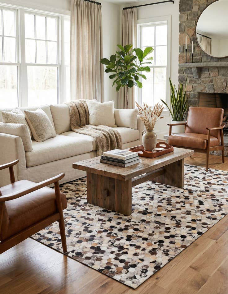 Detail image of 5' 2 x 8' Cowhide Rug