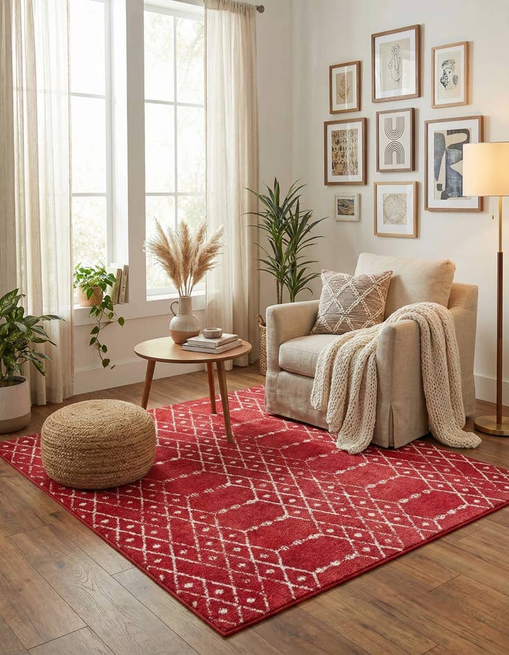 Detail image of 5' 3 x 5' 3 Paxon Trellis Square Rug