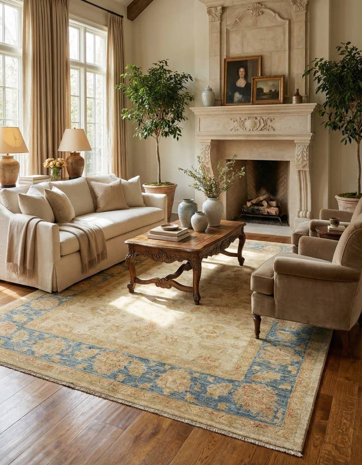 Detail image of  5' 8 x 7' 8 Kaizar Wool Rug