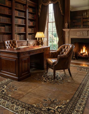 6' 2 x 9' 6 Hand Knotted Ferdos Persian Wool Rug