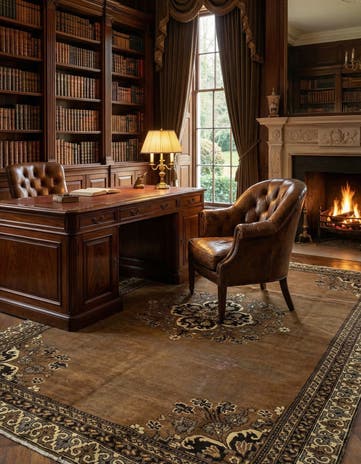 6' 2 x 9' 6 Hand Knotted Ferdos Persian Wool Rug