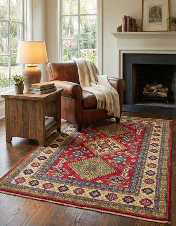 4' 1 x 6' 1 Hand Knotted Kazak Rug